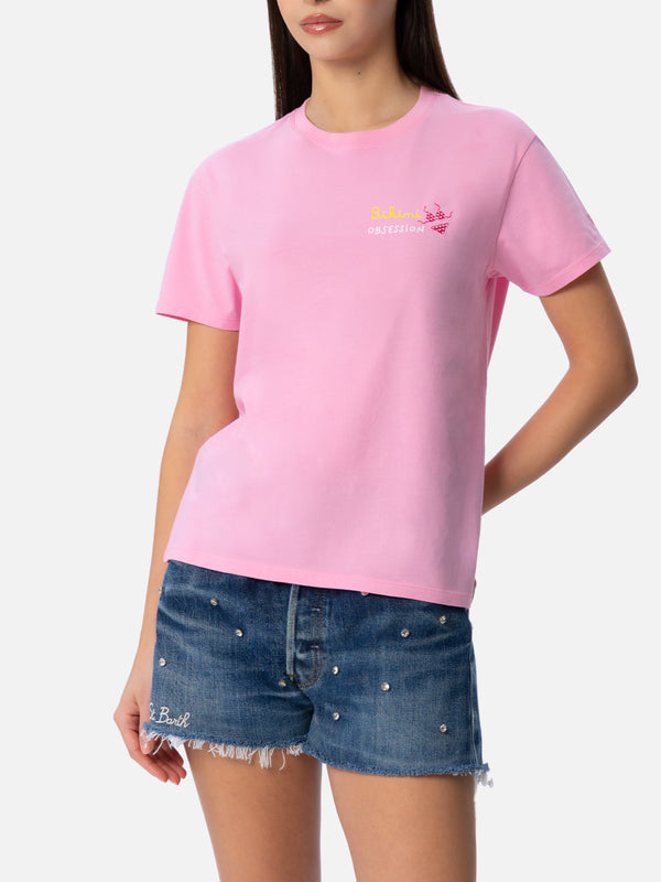 T-shirt da donna girocollo Emilie in jersey di cotone con ricamo Bikini Obsession