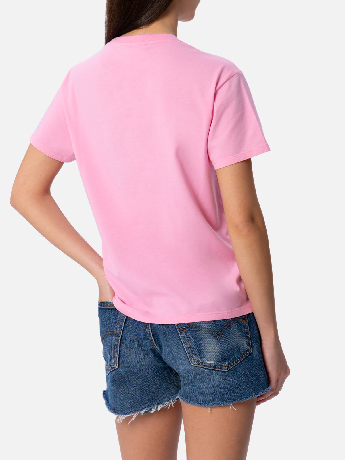 Woman cotton jersey crewneck t-shirt Emilie with Bikini Obsession embroidery - MC2 Saint Barth