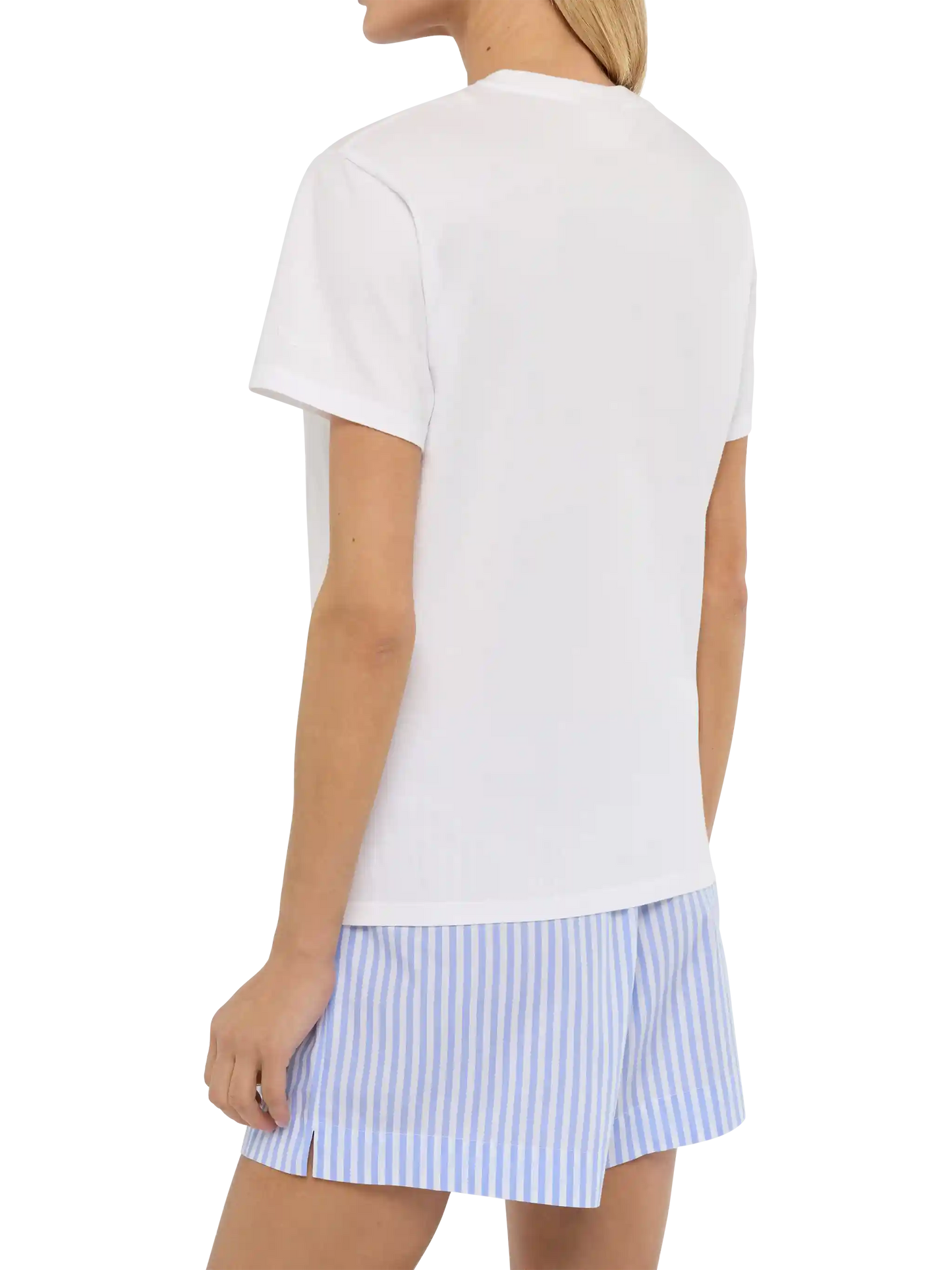 White Emilie T-shirt with Sono molto Tonica embroidery