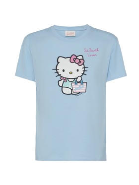 Emilie cotton t-shirt with Hello Kitty St. Barth lover embroidery | HELLO KITTY SPECIAL EDITION