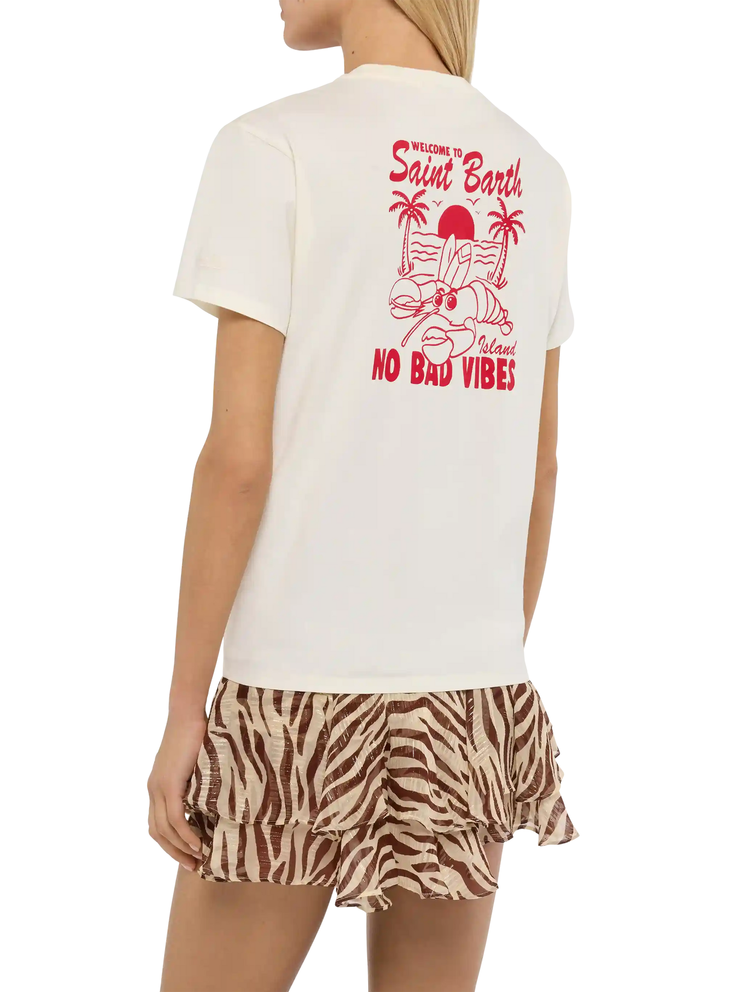 Baumwoll-T-Shirt Emilie mit „No Bad Vibes“-Aufdruck