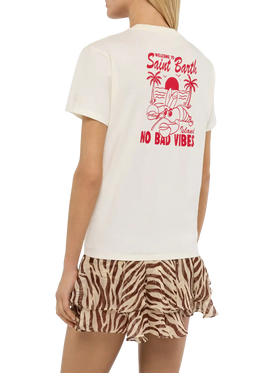 Baumwoll-T-Shirt Emilie mit „No Bad Vibes“-Aufdruck