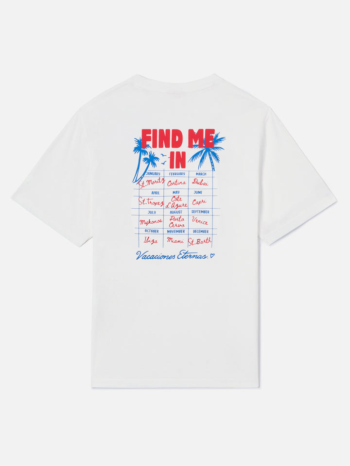 T-shirt Emilie blanc avec imprimé Find Me in Vacation 