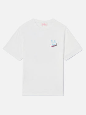 T-shirt Emilie bianca con ricamo Me la tiro