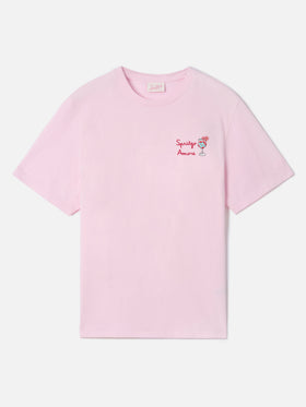 T-shirt Emilie rosa con ricamo Spritzo d’Amore