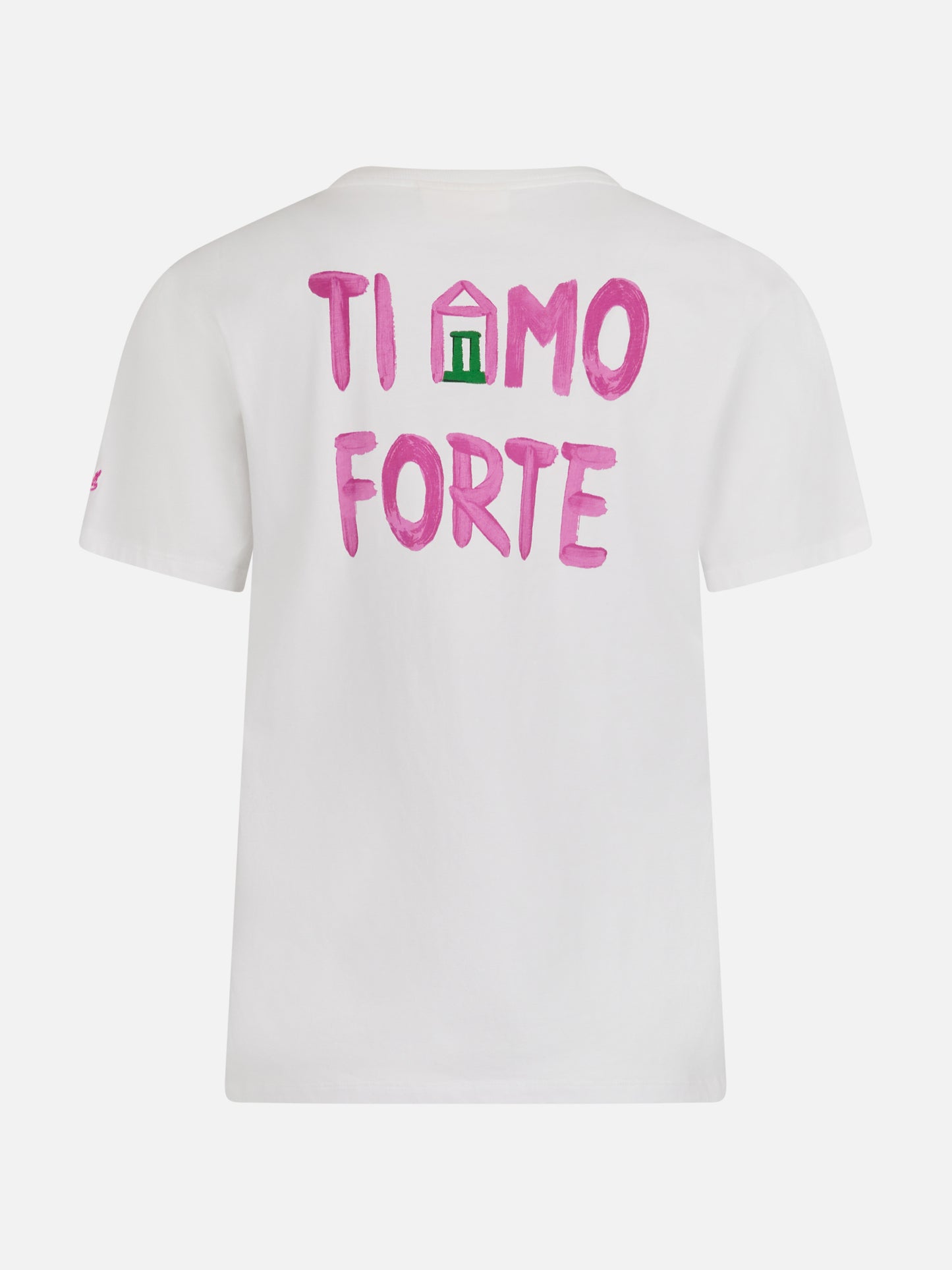 T-shirt girocollo in jersey di cotone da donna Emilie con stampa Ti Amo Forte | ALLE BOE SPECIAL EDITION