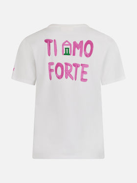 T-shirt girocollo in jersey di cotone da donna Emilie con stampa Ti Amo Forte | ALLE BOE SPECIAL EDITION