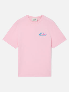 T-shirt Emilie rose avec broderie Spesso ho sempre ragione 