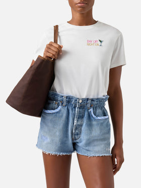 T-shirt Emilie blanc avec broderie Day Off Night On 