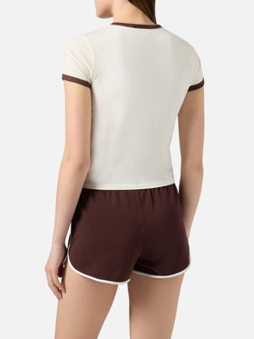 White Emilie String T-shirt with Sport Club print