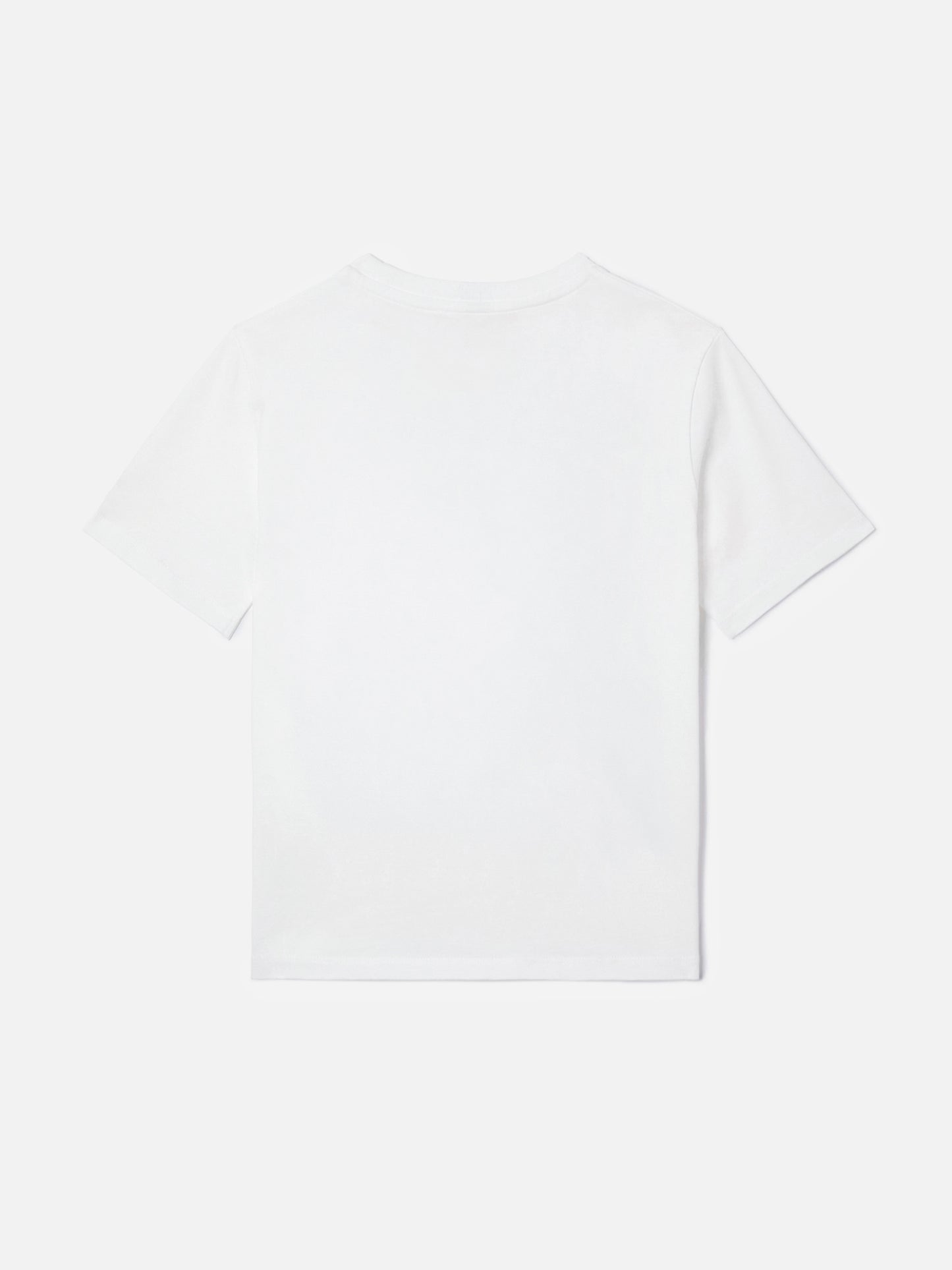 Emilie Jr T-shirt in white cotton with Gossip and Shopping embroidery