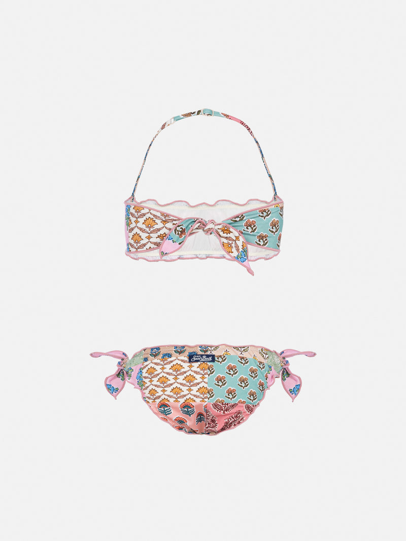 Emy classic bandeau bikini with flower patch print