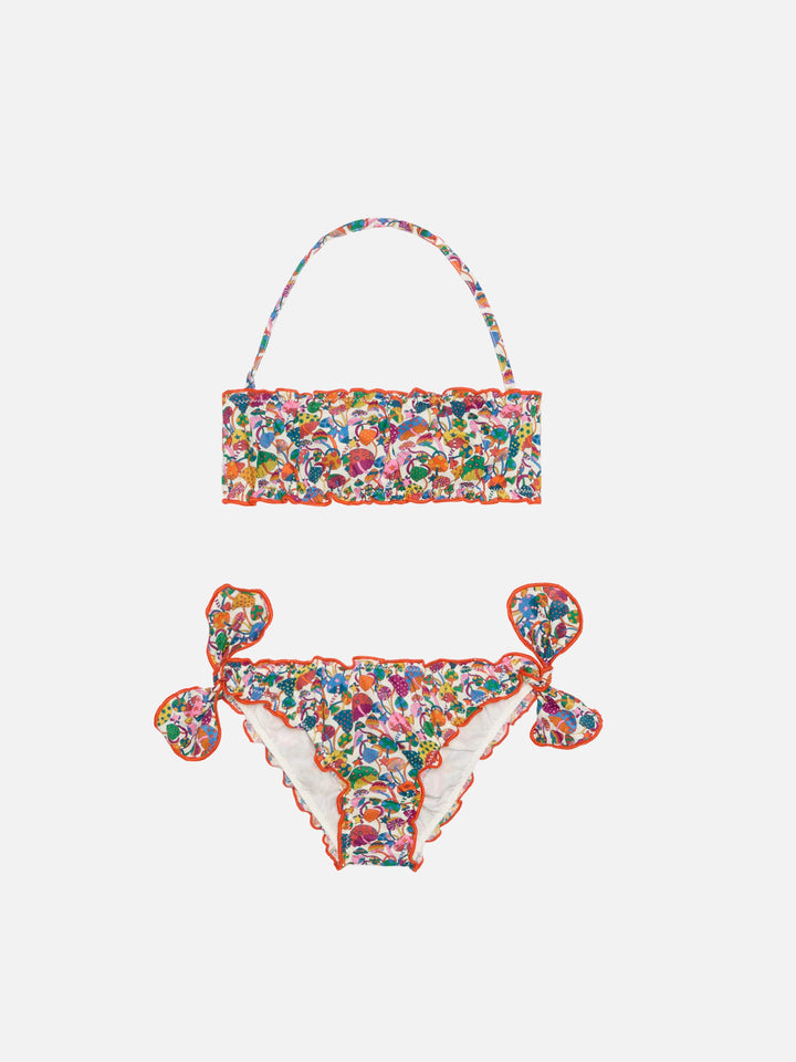 Bandeau-Bikini für Mädchen mit Liberty-Print | Hergestellt aus Liberty-Stoff