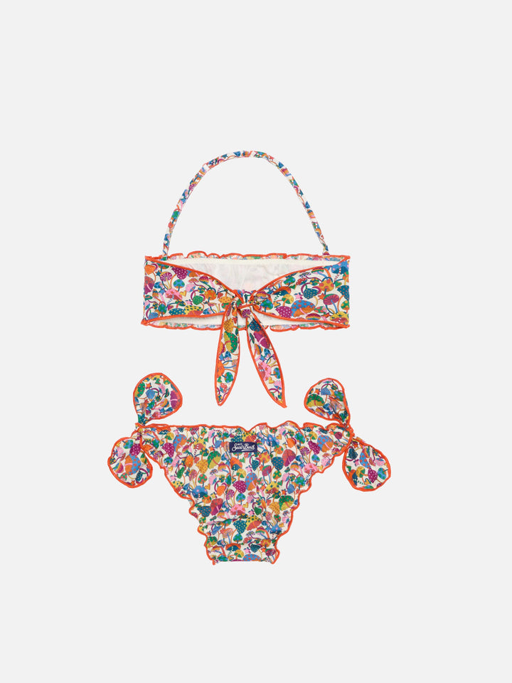 Bandeau-Bikini für Mädchen mit Liberty-Print | Hergestellt aus Liberty-Stoff