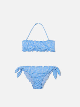 Bikini Emy azzurro con stampa tropicale all-over