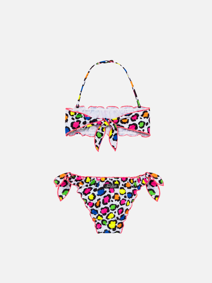 Emy bandeau bikini with leopard print