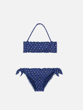 Bikini a fascia Emy blu navy con stampa VR46 | VR46 SPECIAL EDITION