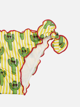 Mädchen-Bikini mit fröhlichem Kaktus-Print