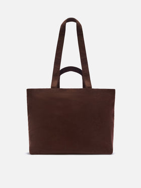 Bolso Brown Essential de pana tote con bordado del logo 