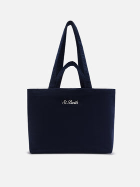Marineblaue blue Essential Cordtasche tote mit Logostickerei 
