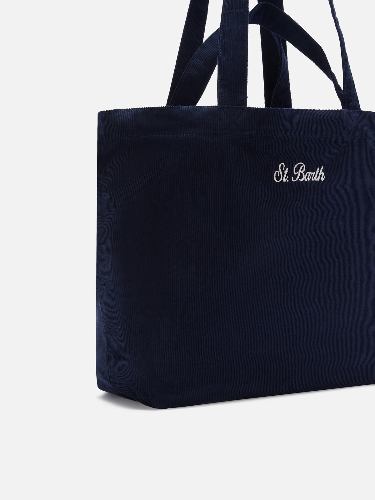 Marineblaue blue Essential Cordtasche tote mit Logostickerei 