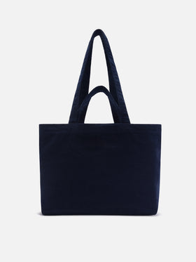 Marineblaue blue Essential Cordtasche tote mit Logostickerei 