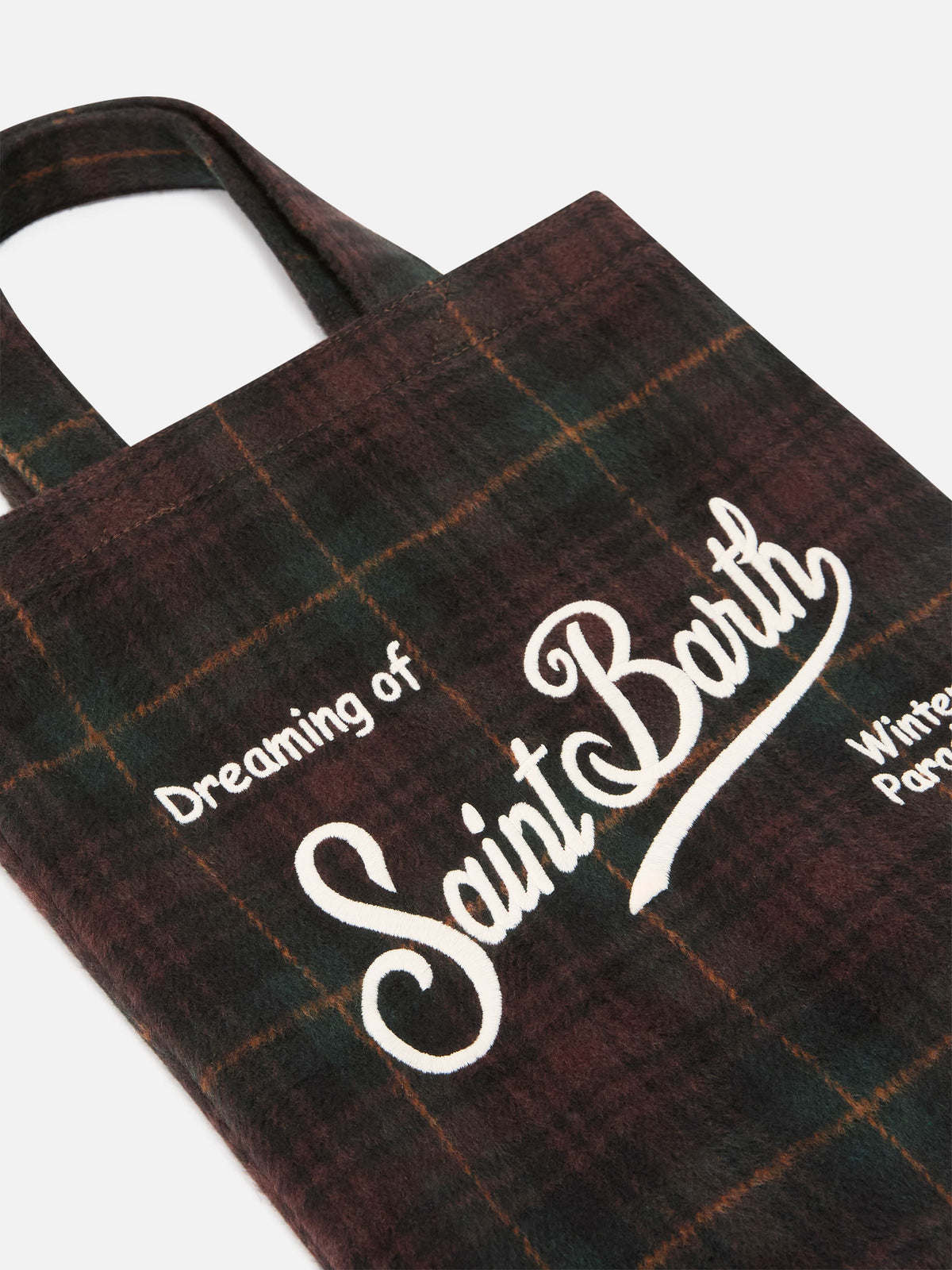 Shopper Mini Essential in misto lana con motivo tartan