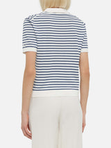 Blue striped knitted polo Evonne