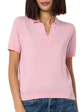Rosafarbenes Poloshirt aus Baumwollstrick von Evonne für Damen