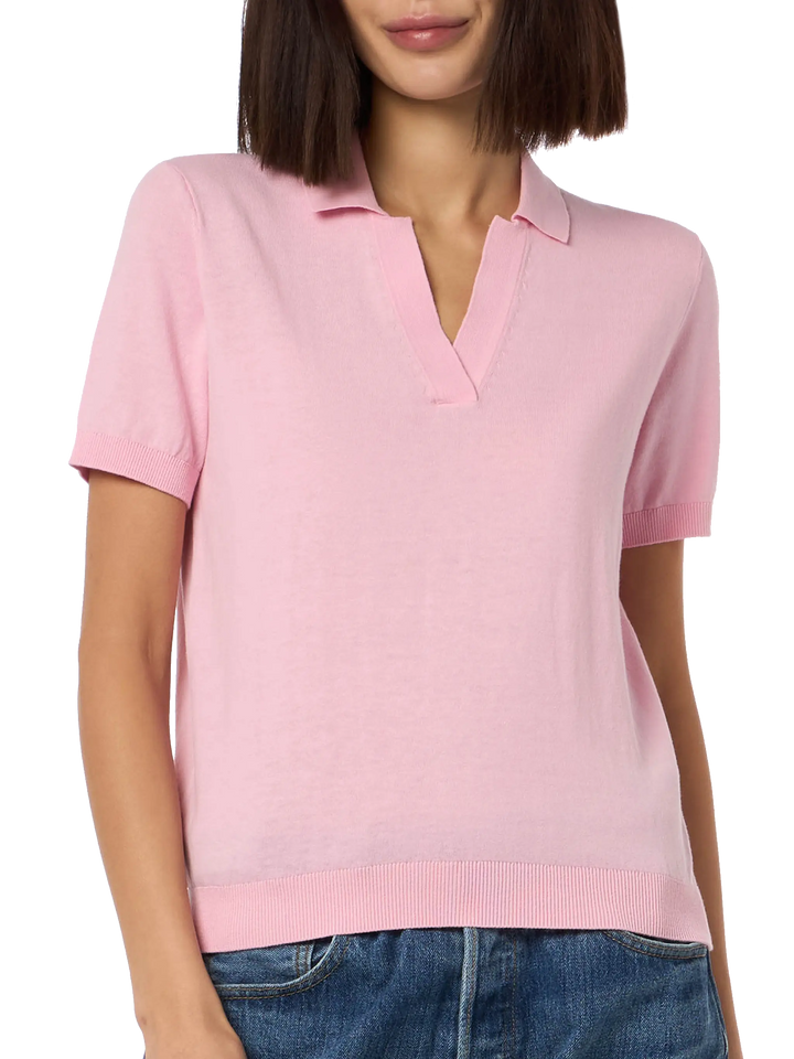 Polo Evonne in maglia di cotone rosa
