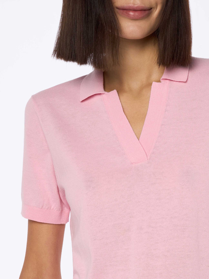 Polo Evonne in maglia di cotone rosa