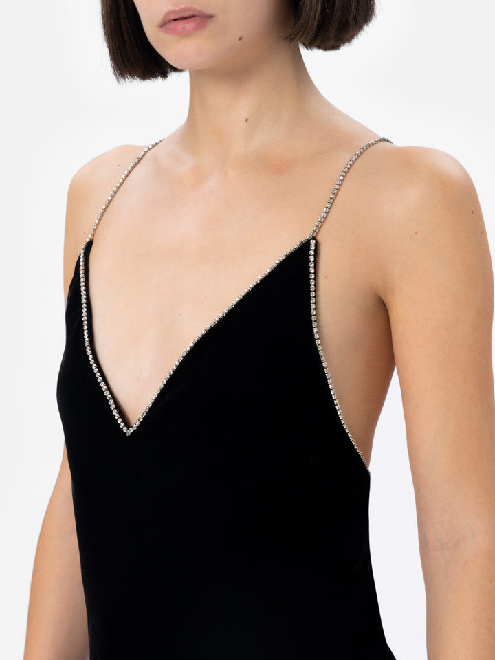 Abito sottoveste in velluto nero da donna Eydis