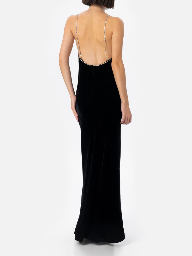 Schwarzes Unterkleid aus Samt für Damen von Eydis