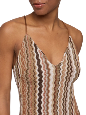 Abito sottoveste Eydis in maglia raschel a motivo chevron