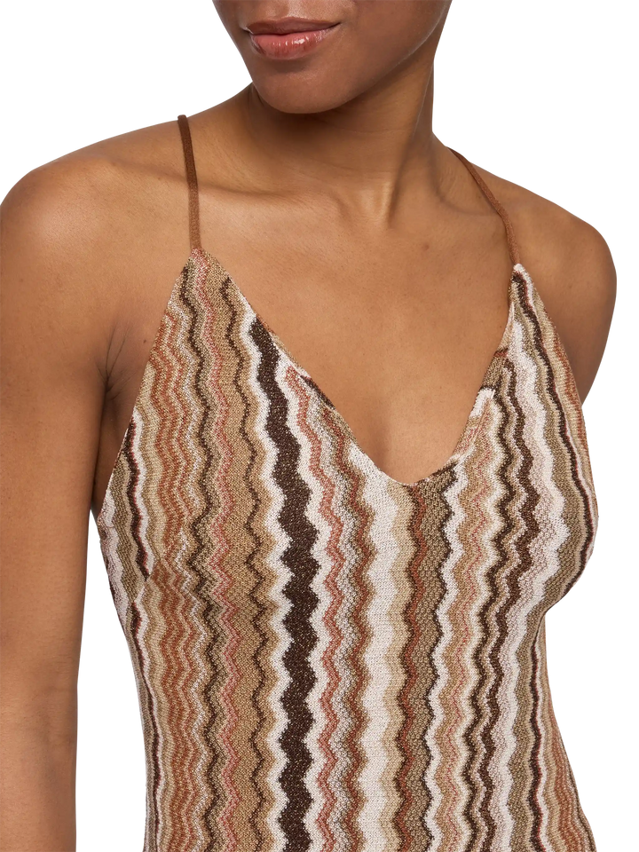 Abito sottoveste Eydis in maglia raschel a motivo chevron
