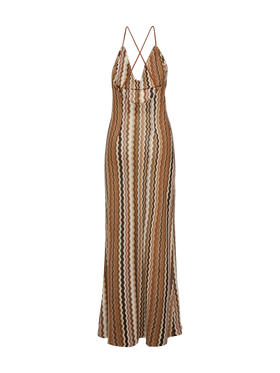 Abito sottoveste Eydis in maglia raschel a motivo chevron