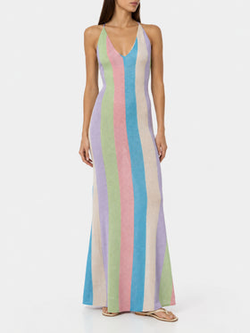 Robe longue Eydis striped raschel 