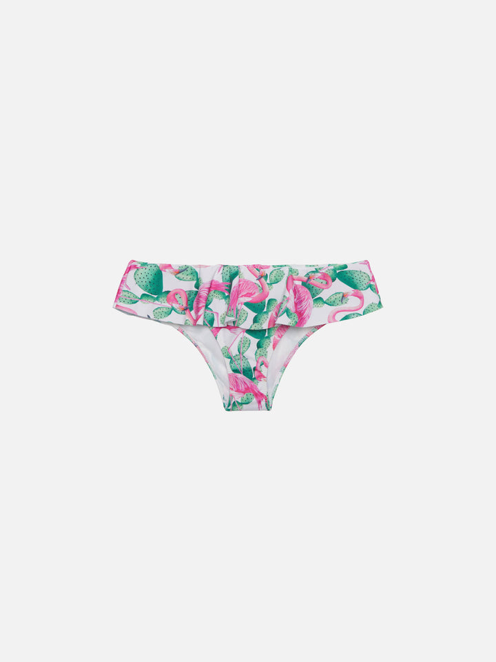 Slip bikini Fanny con stampa fenicottero