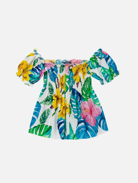Cotton dress Fancy with tropical print - MC2 Saint Barth