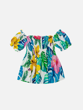 Cotton dress Fancy with tropical print - MC2 Saint Barth