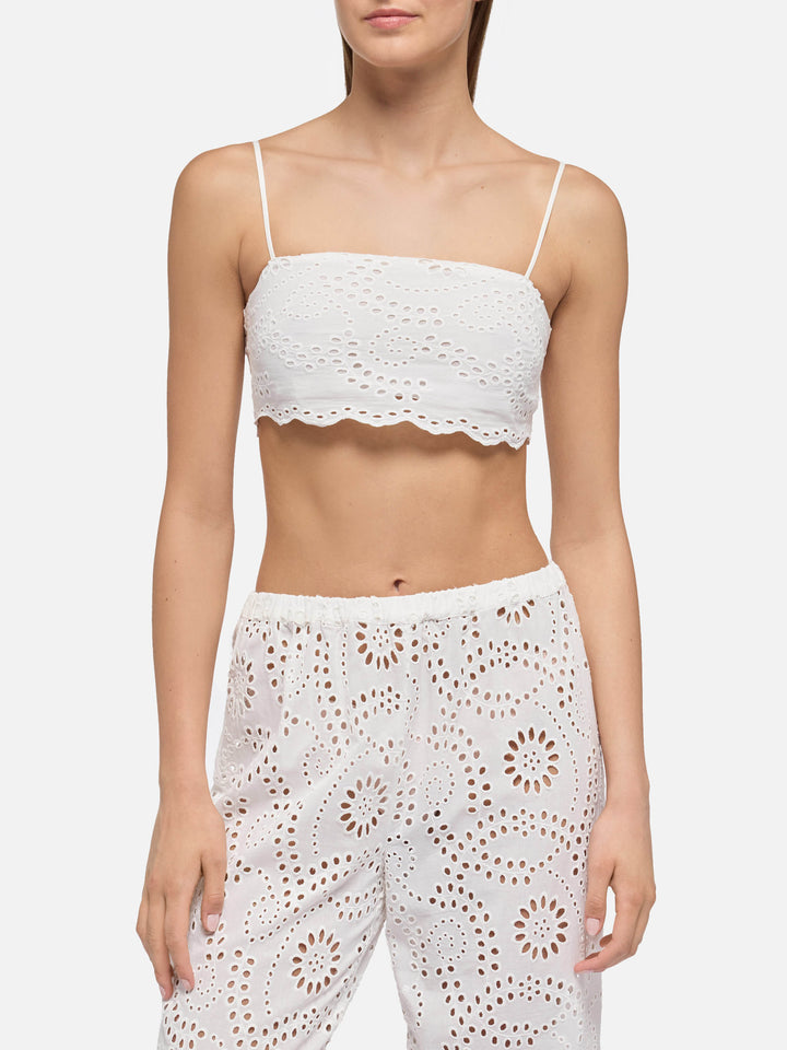Florida white cotton Sangallo lace top