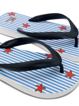 Flip flops with starfish print