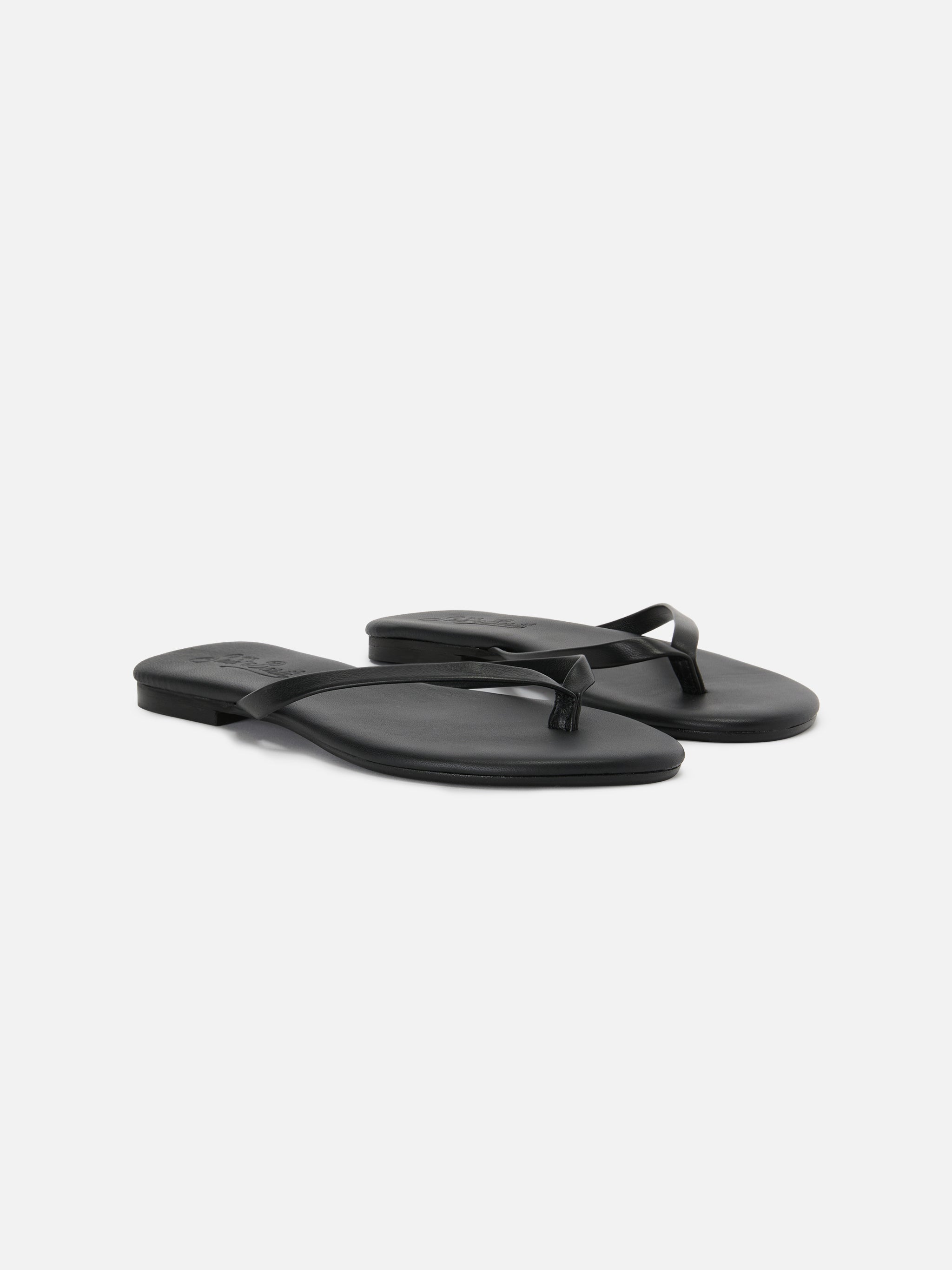 Essentials real leather flip flops in black – MC2 Saint Barth
