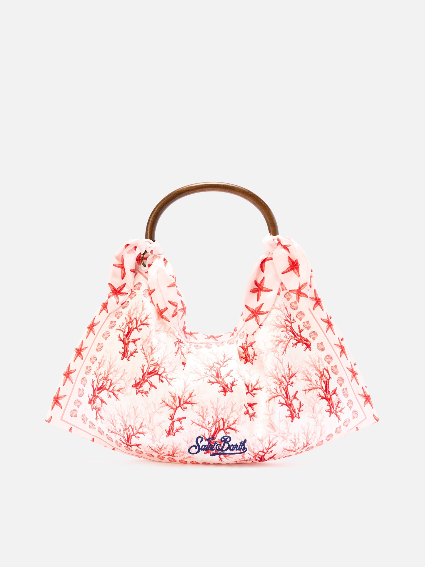 Bolso foulard de estructura suave con motivo coral 