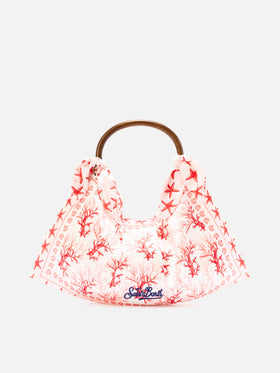 Bolso foulard de estructura suave con motivo coral 
