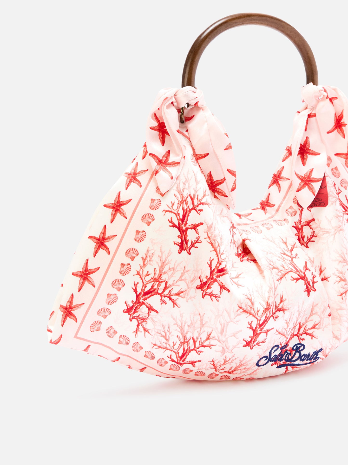Bolso foulard de estructura suave con motivo coral 