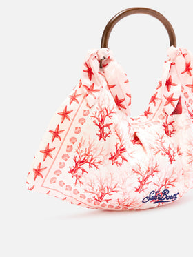 Bolso foulard de estructura suave con motivo coral 