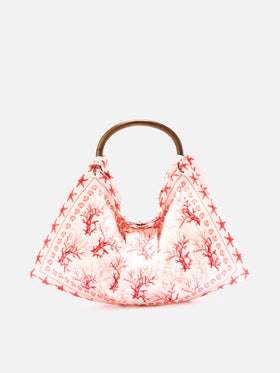 Bolso foulard de estructura suave con motivo coral 