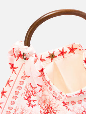 Bolso foulard de estructura suave con motivo coral 