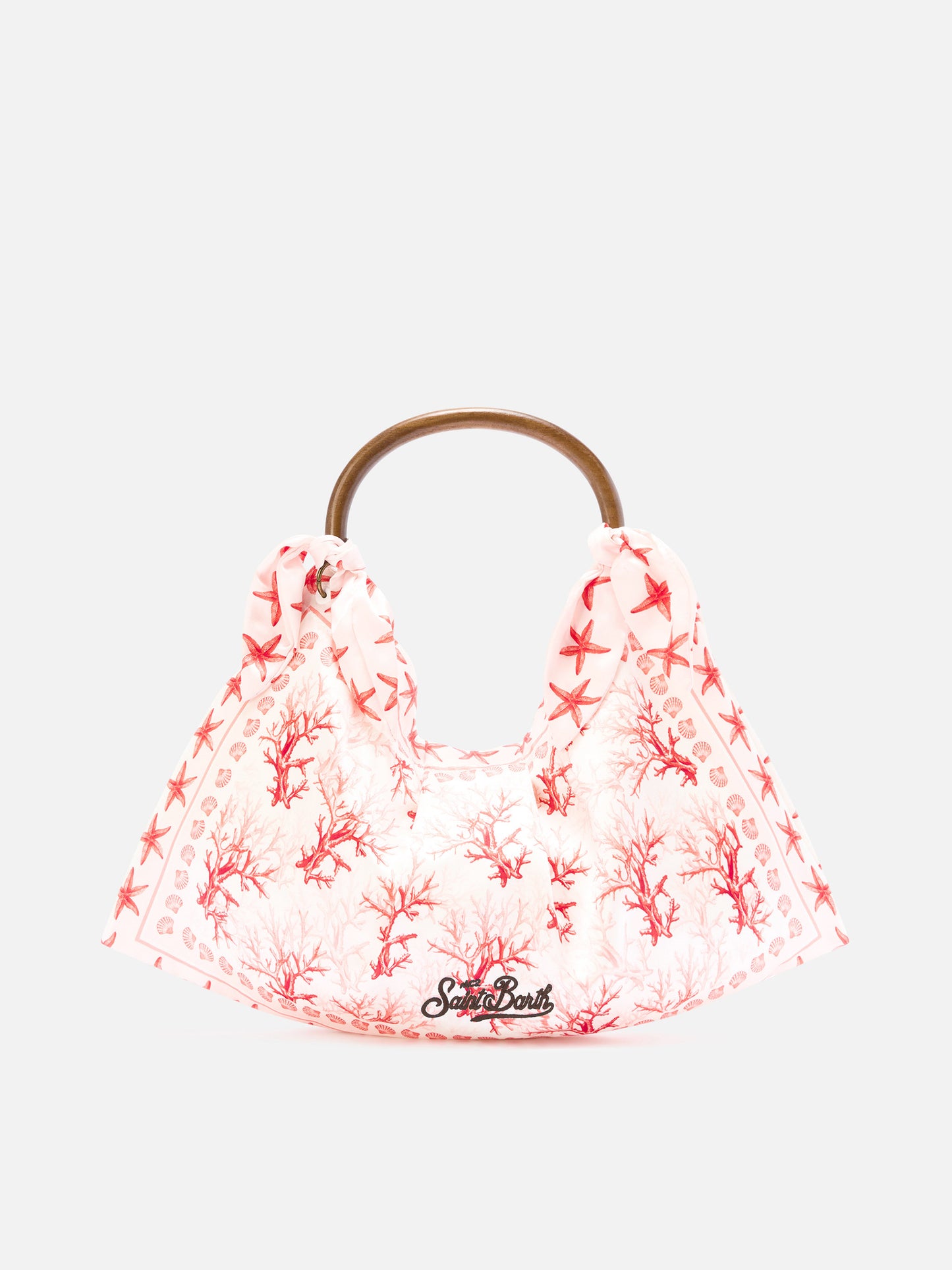 Bolso foulard de estructura suave con motivo coral 